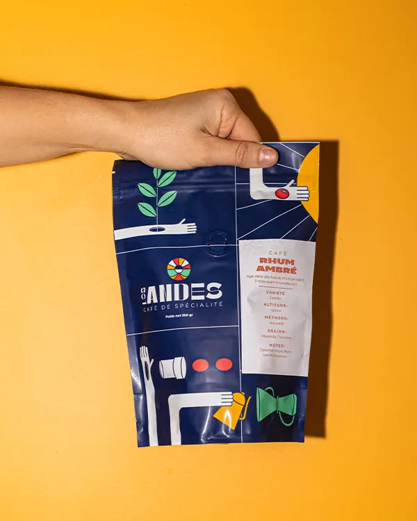 Café de Spécialité Rhum Ambré- Colombie - Grains ou Moulu los andes coffee 1